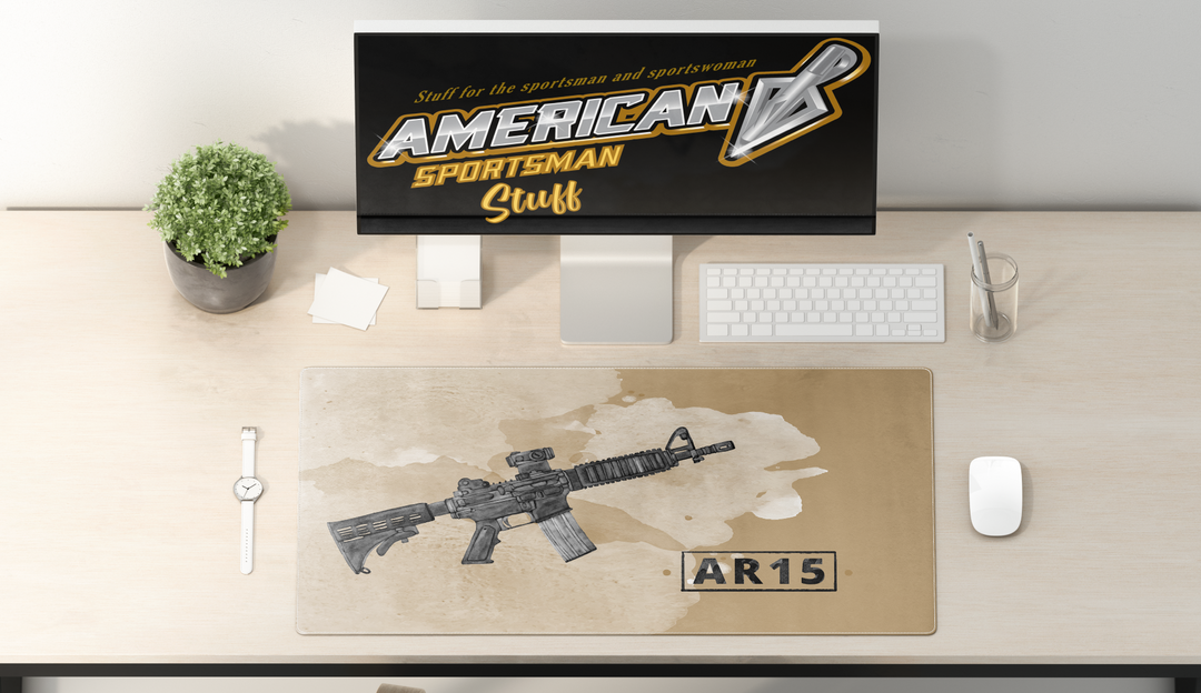 AR-15 Brown Camo Desk Mat, Gun Cleaning Mat