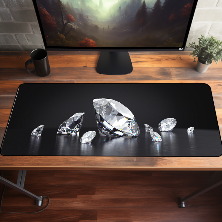 Diamonds on black - Desk Mats