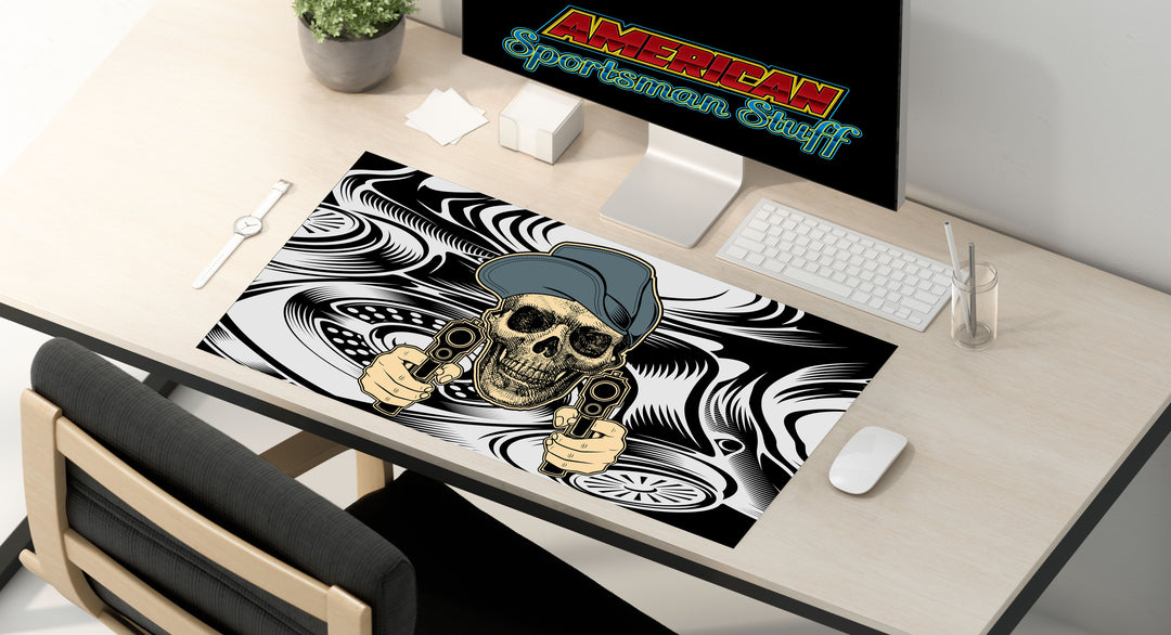 Grim Reaper Skull and Guns Desk Pad | Mouse pad