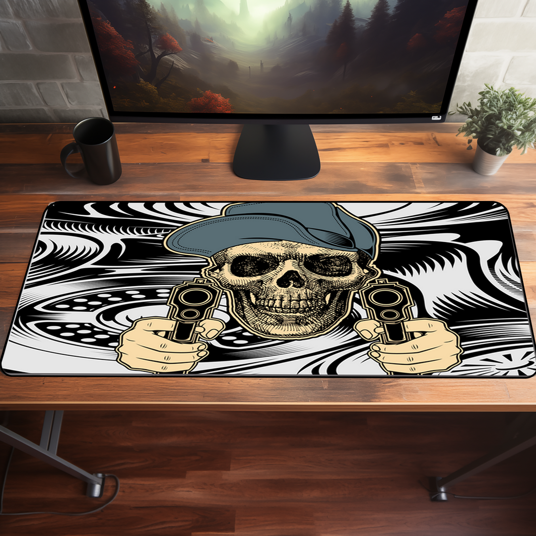 Grim Reaper Skull and Guns Desk Pad | Mouse pad