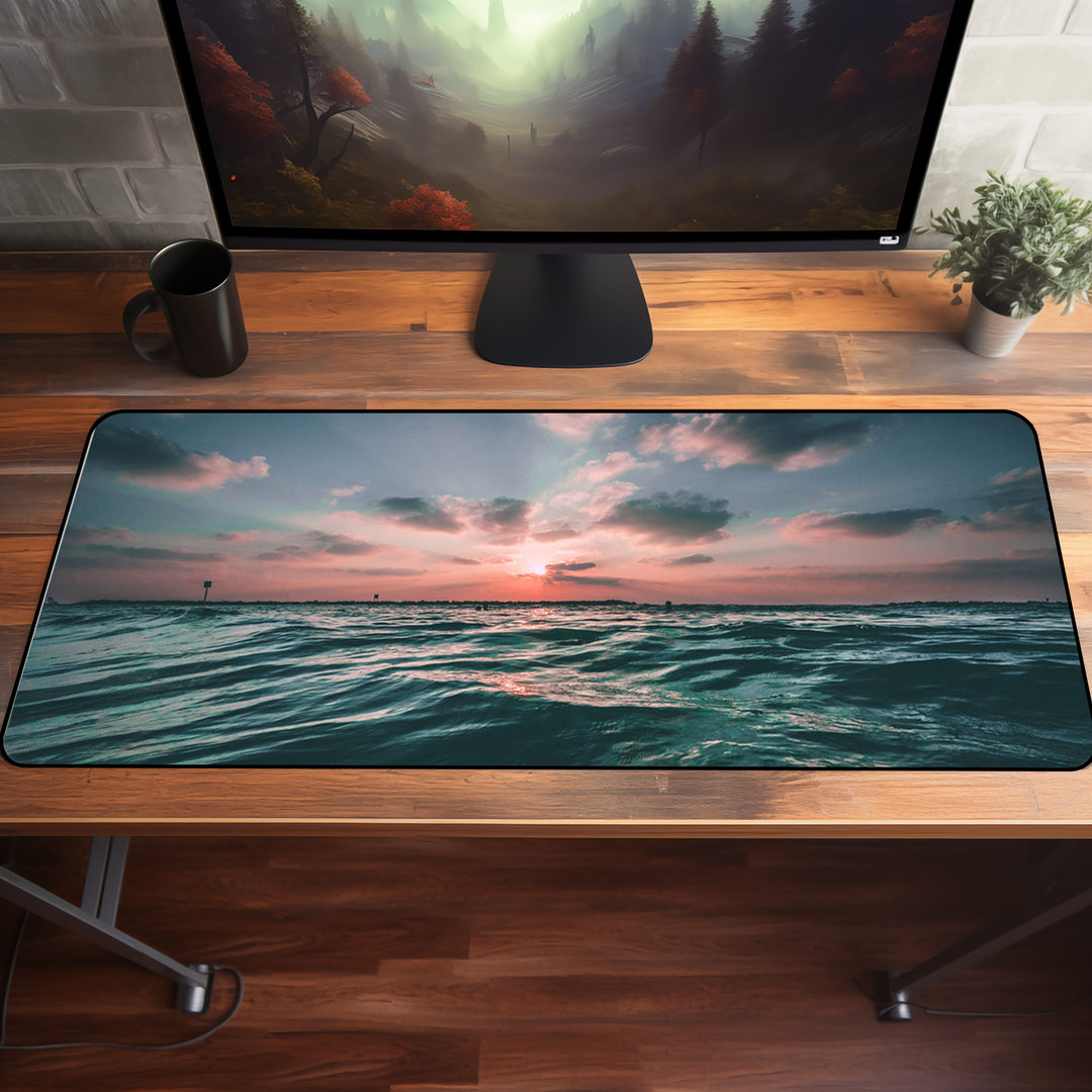 Ocean Sunrise  Beach Desk Mat | Mouse Pad