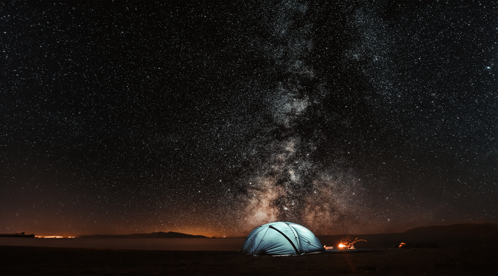 Tent Camping Under The Stars Desk Mat