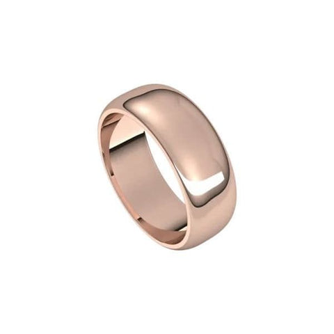 Wedding Band 7.0mm Half Round, Gold Band, Gold Wedding Ring, Silver Wedding Ring