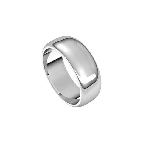 Wedding Band 7.0mm Half Round, Gold Band, Gold Wedding Ring, Silver Wedding Ring