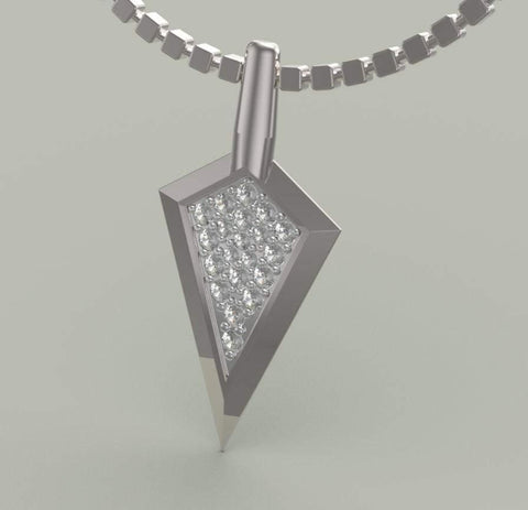 Sakcon Jewelers Pendant Sterling Silver Diamond Broadhead Pendant