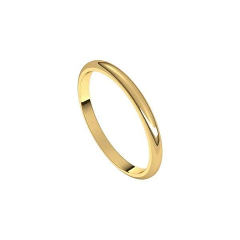 Sakcon Jewelers Ring 10K Yellow Wedding Band 2.0mm Half Round