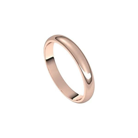 Sakcon Jewelers Ring 14K Rose Wedding Band 3.0mm Half Round