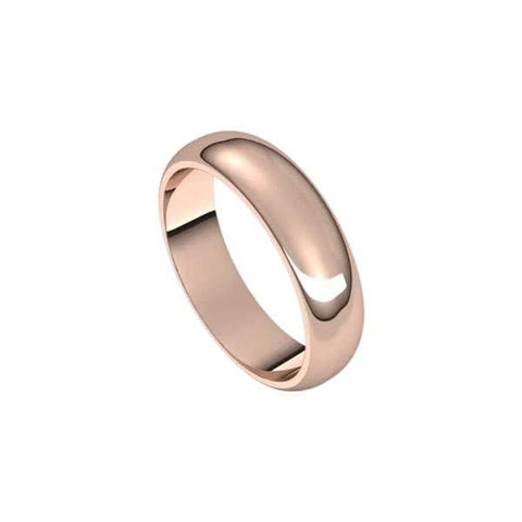 Sakcon Jewelers Ring 14K Rose Wedding Band 5.0mm Half Round