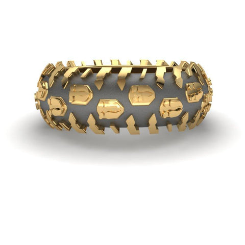 Sakcon Jewelers Ring Deer Print Tire Tread Ring 8mm