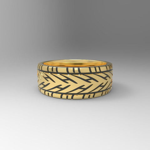 Sakcon Jewelers Ring Nascar Rain Tire Ring-10mm