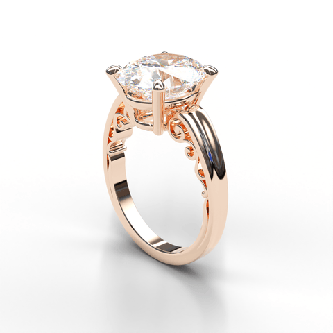 Sakcon Jewelers Ring Scarlett Vintage Moissanite Solitaire Open Scroll Engagement Ring