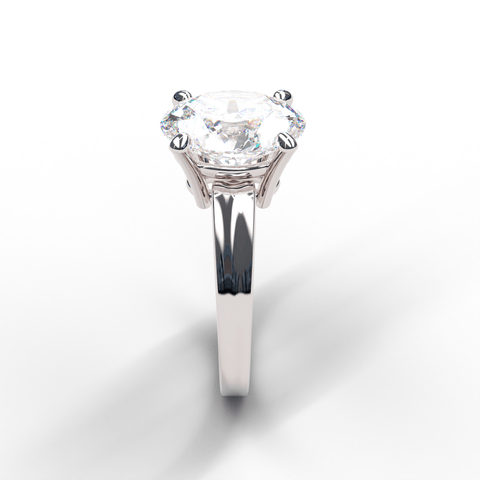 Sakcon Jewelers Ring Scarlett Vintage Moissanite Solitaire Open Scroll Engagement Ring