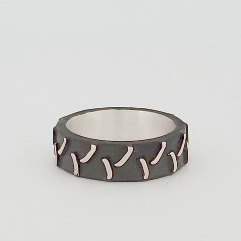 Sakcon Jewelers Ring Sterling Silver Tractor Tire Ring-8mm