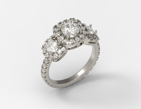 Sakcon Jewelers Sereena 1.87ctw Moissanite ring, 3 stone ring