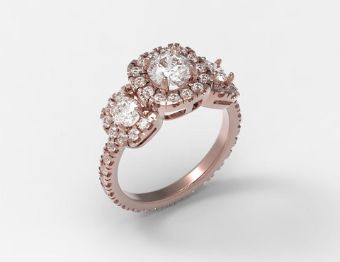 Sakcon Jewelers Sereena 1.87ctw Moissanite ring, 3 stone ring