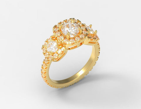 Sakcon Jewelers Sereena 1.87ctw Moissanite ring, 3 stone ring