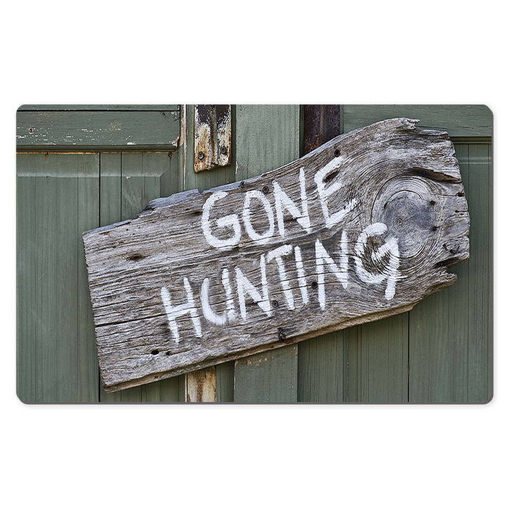 Gone Hunting Sign Desk Mats, Mouse Pads